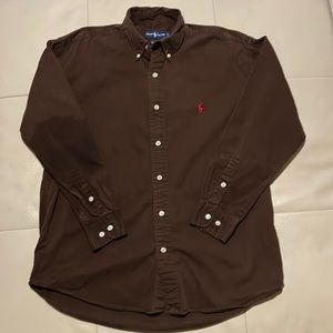 Polo Ralph Lauren size large button down, eggplant.  Great condition.
